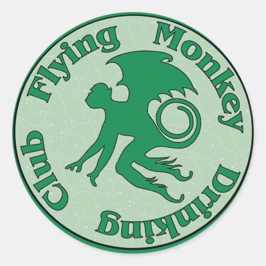 Sticker Rond Club de boisson de singe volant (Devant)