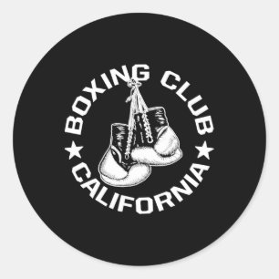 Sticker Rond Club De Boxe Californie Gants Graphique Pour Une B