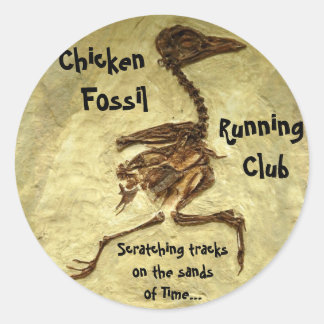 Sticker Rond Club de course de poulets fossiles