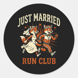 Sticker Rond Club de course des jeunes mariés Couples de course