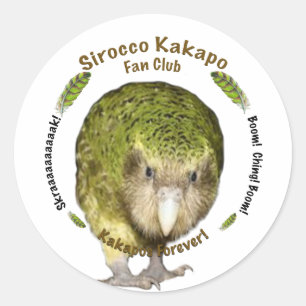 Sticker Rond Club de fan de Kakapo de sirocco