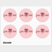 Sticker Rond Club de filles (Feuille)