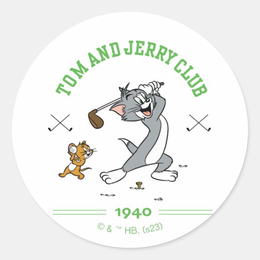 Sticker Rond Club de golf Tom & Jerry 1940 (Devant)