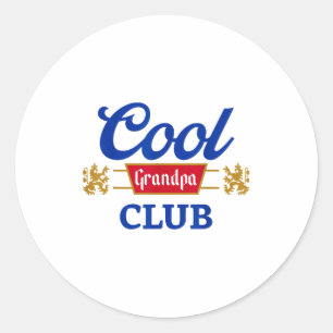 Sticker Rond Club de grand-père rétro cool Famille appariée Fêt