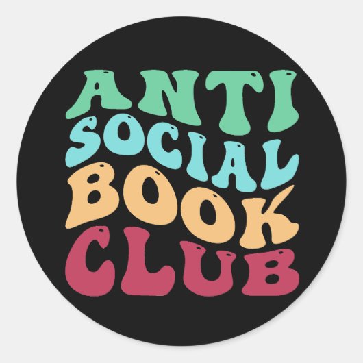 Sticker Rond Club de lecture antisocial (Devant)