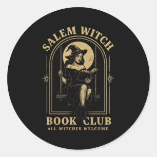 Sticker Rond Club de lecture de Salem sur les sorcières Hallowe