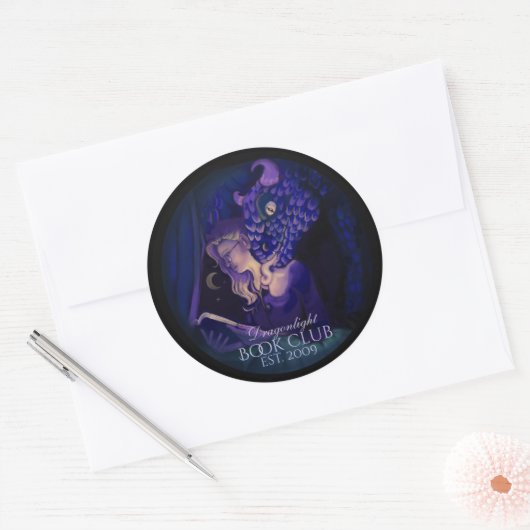 Sticker Rond Club de lecture Dragon light (Enveloppe)