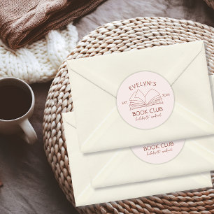 Sticker Rond Club de lecture Livre Dessin à la main Fête de Bac