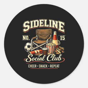 Sticker Rond Club de loisirs de côté Cheer Snack Répéter Maman