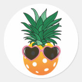 Sticker Rond Club de plongée, ananas de Pickleball (Devant)