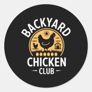 Sticker Rond Club de poulet de Ckyard Œufs frais quotidiens Vie