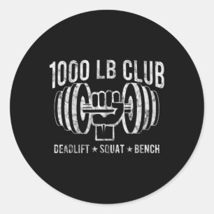 Sticker Rond Club de Powerlifting 1000 Lbs Muscle Bodybuilding