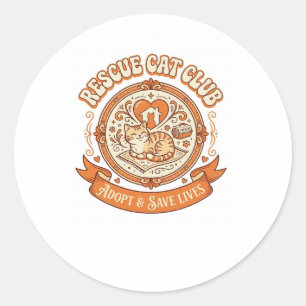 Sticker Rond Club de sauvetage de chats Sauvetage de chats Adop