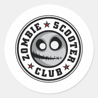 Sticker Rond Club de scooter Zombie
