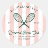 Sticker Rond Club de tennis | Bachelorette (Devant)