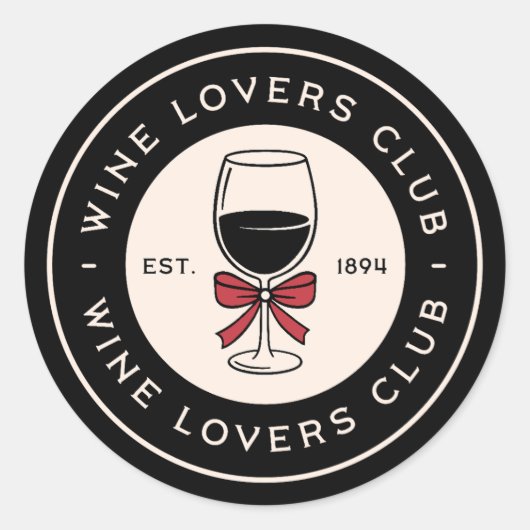 Sticker Rond Club des amateurs de vin (Devant)