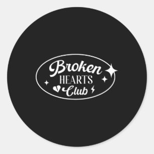 Sticker Rond Club des cœurs brisés Saint-Valentin Rétro Style A