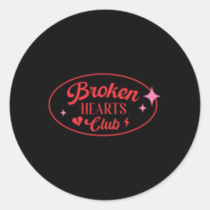 Sticker Rond Club des cœurs brisés Saint-Valentin Rétro Style A