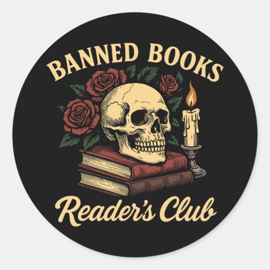 Sticker Rond Club des lecteurs de livres interdits (Devant)