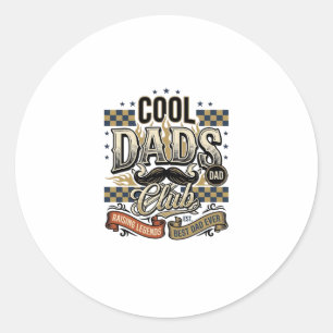 Sticker Rond Club des papas cool T-shirt vintage gravure concep