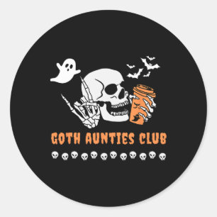 Sticker Rond Club des Tantes Gothiques Tante Halloween Fantomat