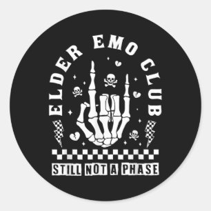 Sticker Rond Club Elder Emo Toujours Pas Une Phase Squelette Ma