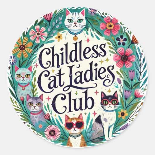 Sticker Rond Club féminin sans chats (Devant)