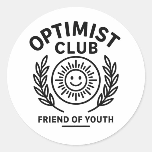 Sticker Rond club optimiste (Devant)