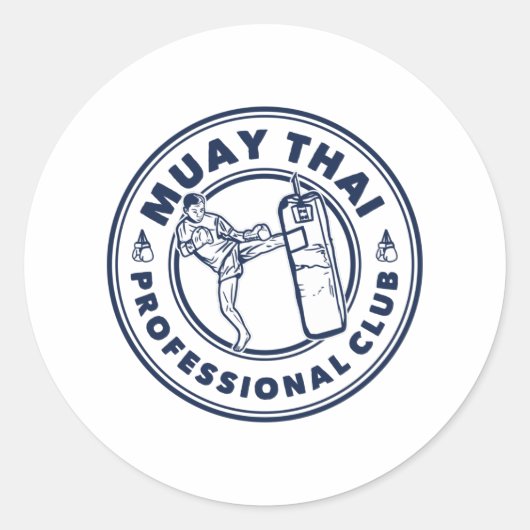 Sticker Rond Club professionnel Muay Thai (Devant)