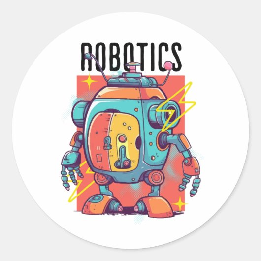 Sticker Rond Club robotique (Devant)