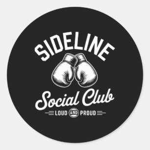 Sticker Rond Club Social de Bordure de Boxe Mma Fort et Fier Tc