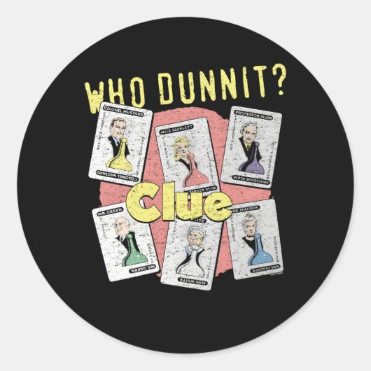 Sticker Rond Clue À Qui Dunnit (Devant)