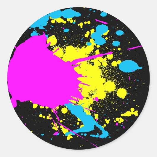 Sticker Rond CMYK Splash (Devant)