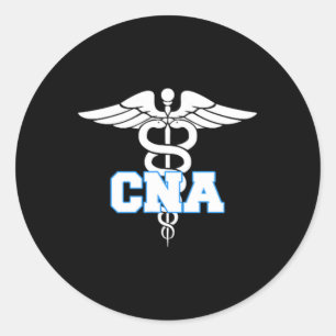 Sticker Rond Cna Caduceus Symbole Médicale Cadeaux Infirmières