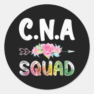 Sticker Rond CNA Nurse Squad Certified Nursing Assistant