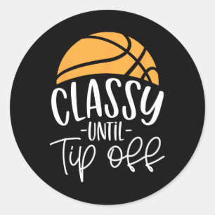 Sticker Rond Coach Basketball Classy Jusqu'Au Décalage