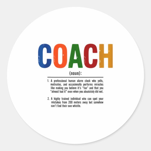 Sticker Rond Coach Definition Coaches Gift Team Srts Tank Top  (Devant)