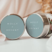 Sticker Rond Coastal Dusty Aqua Wedding Favoriser