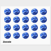 Sticker Rond Cobalt bleu floral élégant bleu hydrangées (Feuille)