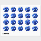 Sticker Rond Cobalt bleu floral élégant bleu hydrangées (Feuille)