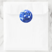 Sticker Rond Cobalt bleu floral élégant bleu hydrangées (Sac)
