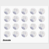 Sticker Rond Cobalt bleu hydrangea fleur mariage merci (Feuille)