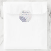 Sticker Rond Cobalt bleu hydrangea fleur mariage merci (Sac)