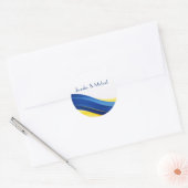 Sticker Rond Cobalt Blue and Lemon Yellow Wedding  (Enveloppe)