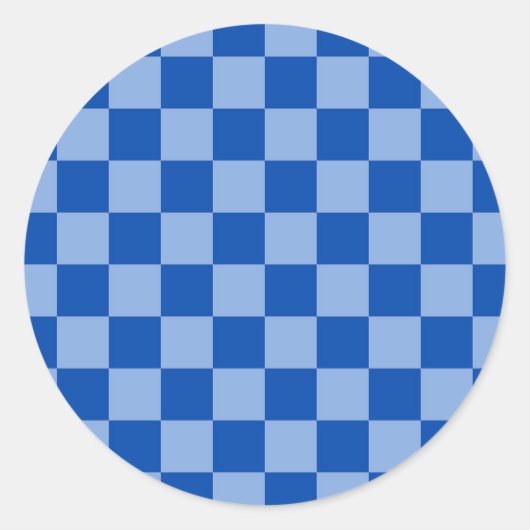 Sticker Rond Cobalt Blue Checkerboard (Devant)