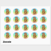 Sticker Rond Cobaye avec escargots (Feuille)
