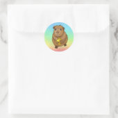 Sticker Rond Cobaye avec escargots (Sac)