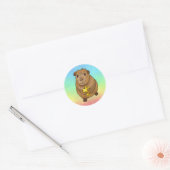 Sticker Rond Cobaye avec escargots (Enveloppe)
