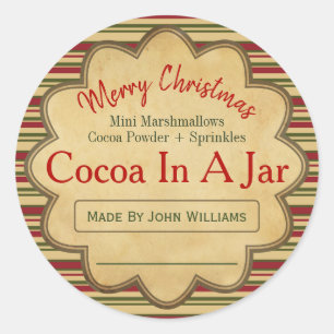 Sticker Rond Coca De Noël Chocolat Chaud Dans Une Idée De Jar