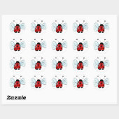 Sticker Rond Coccinelle (Feuille)